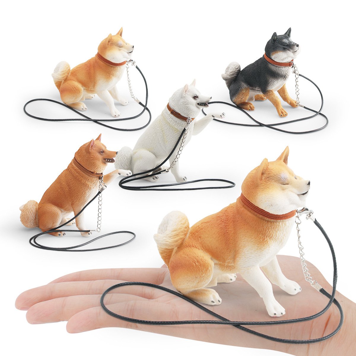 Simulación transfronteriza de perros perros perros animales perros idílicos Huangchai con cuerda de tracción juguetes decorativos