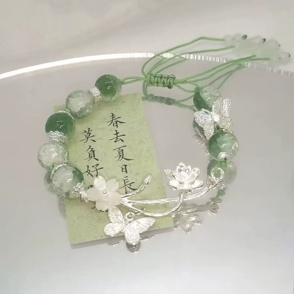 Браслет в китайском стиле с цветочным принтом Jewelry, 9 вариантов цвета, подарочная полураспорная комплектация