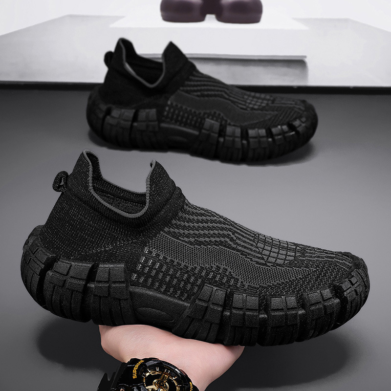 Men's Shoes, Summer Mesh Shoes, Fly-Knit Shoes, Thin Non-Slip Soft-Soled Sports and Casual Shoes, One-Legged Breathable Men's Shoes, Trendy
