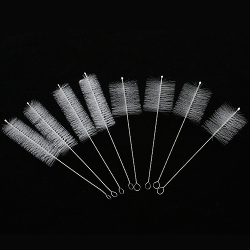 304 stainless steel nylon cleaning brush straw high density brush bottle mouth brush inner hole long handle cleaning tool