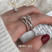 小众设计感几何金属缠绕开口戒指女韩国个性简约百搭气质时尚指环