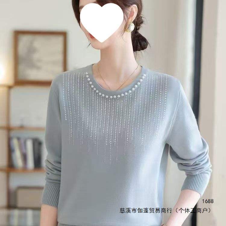 春秋新款秋装妈妈针织毛衣小衫中老年女装打底时尚宽松洋气上衣