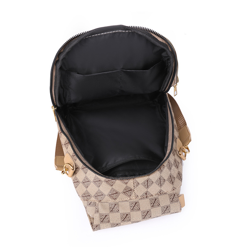 2023 invierno nuevo estilo casual mujer mochila de cuero suave simple y versátil color de contraste al aire libre mochila de viaje mochila escolar