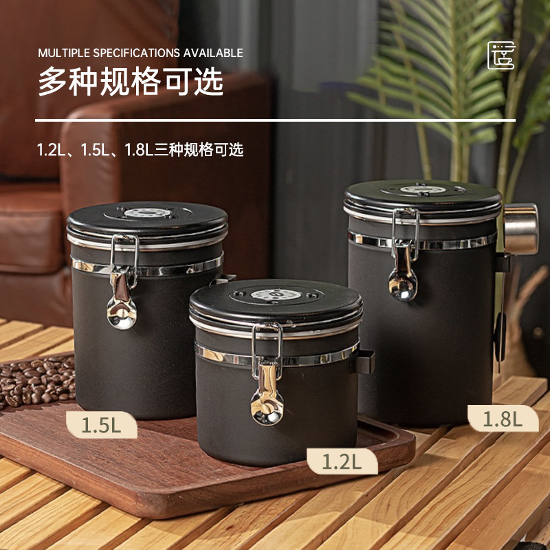 304 ステンレス鋼コーヒー豆保存缶密封保存缶コーヒー缶穀物保存缶食品グレードの密封缶|undefined