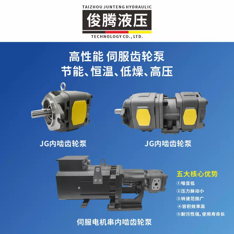 超低噪音容积率高高压内啮齿轮泵转速范围广压铸机液压机增压油泵