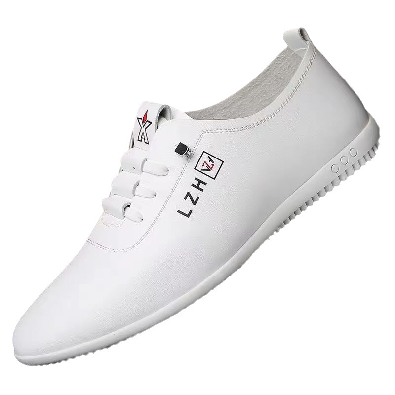 Nuevos zapatos casuales de los hombres zapatillas de deporte al aire libre zapatos de cuero de los hombres de negocios zapatos blancos