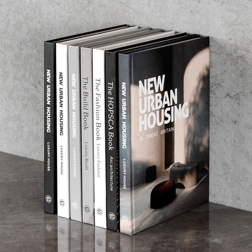 Minimalist black and white gray sample room decoration fake book display booth sales office desktop ornament photography prop book
