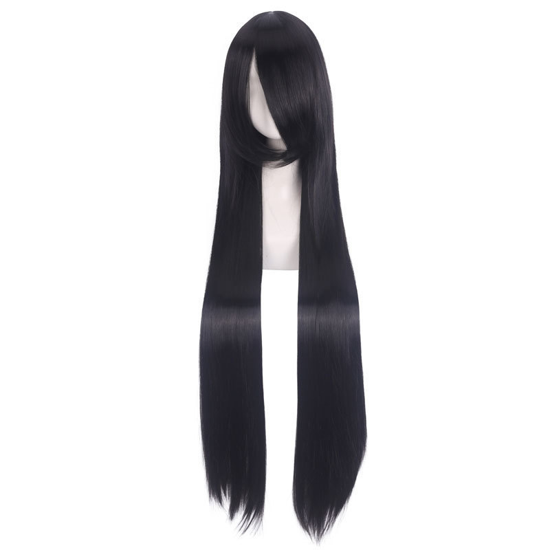 100cm Long Straight Universal Wig with Bangs for Cosplay, Available in Multiple Colors