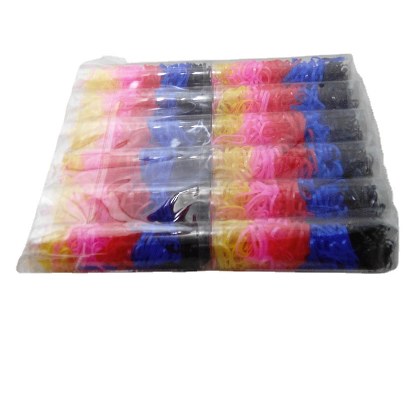 Desechable no fácil de romper banda de goma de los niños de alta elástica tubo banda de pelo Medio barril todo-Partido cuerda de pelo seco en la acción al por mayor