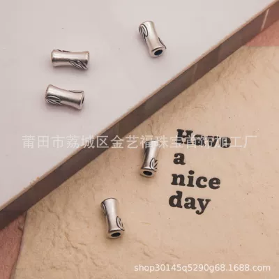 Silver S999 Bamboo Joint Loose Beads: Zərgərlik ara hissələri