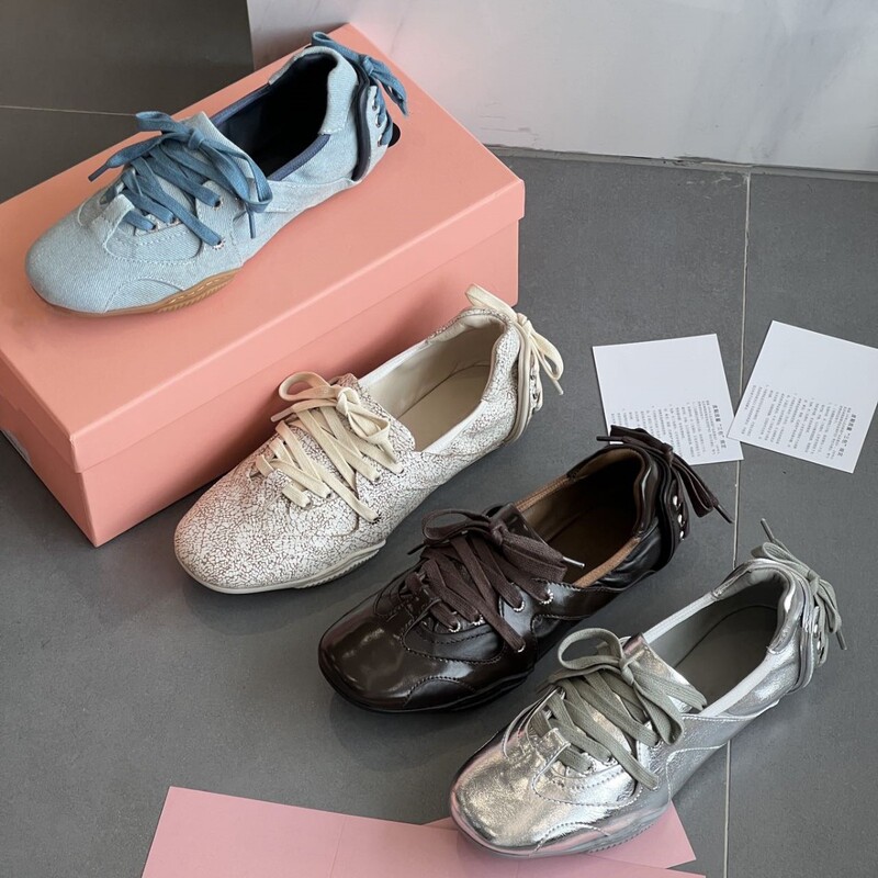 2026 Spring/Summer New Style Round-Toe Comfortable Flat Genuine Leather Back-Strap Ballet Shoes Women's Fashion Flat Shoes