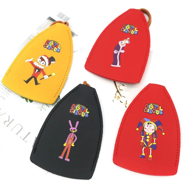 Key case pull-out cartoon digital circus electric car leather case key case women's fashion key case