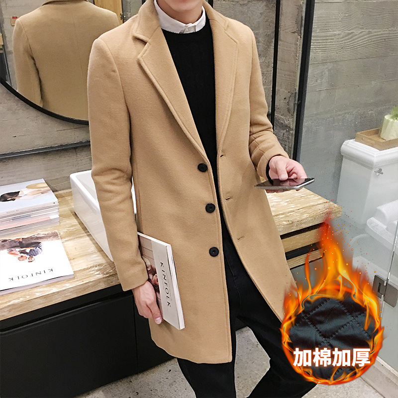 2019 otoño e invierno nuevo abrigo de lana para hombre