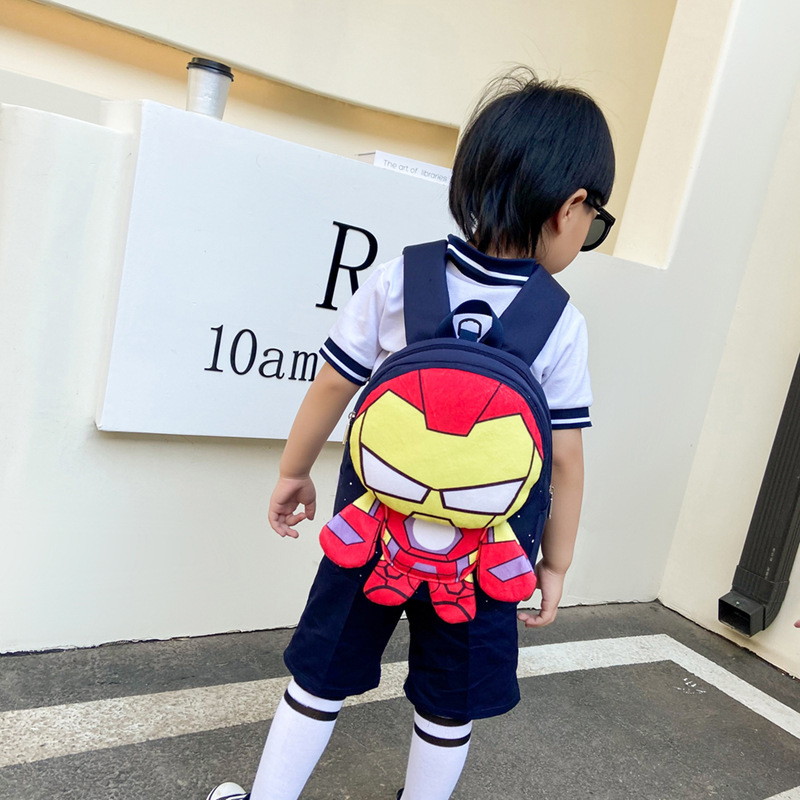 Bolsa infantil preescolar niños niños dinosaurios de dibujos animados Spider-Man mochila anti-perdida de cuerda mochila