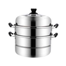 蒸锅不锈钢三层蒸笼3层蒸格1层二2层汤锅双层电磁炉锅具蒸饭多层