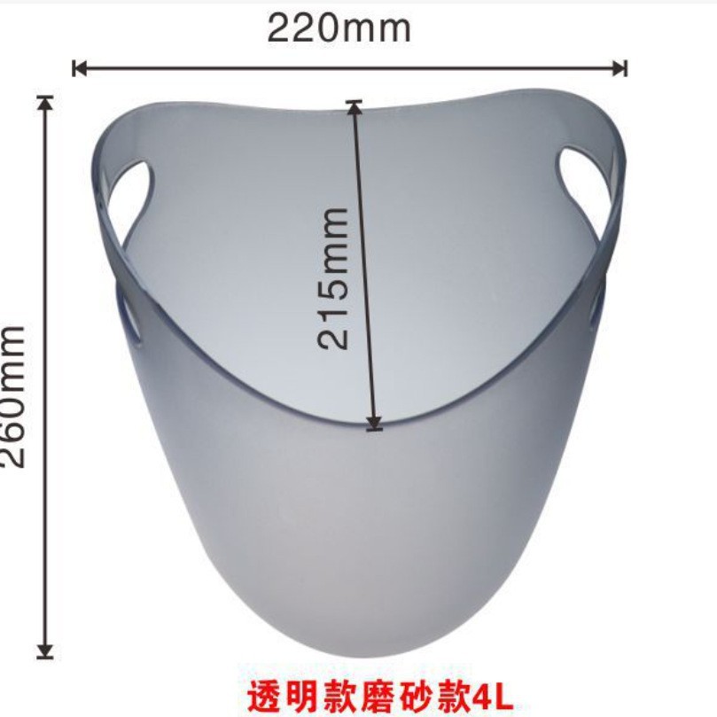 Cubo de hielo plástico transparente, bar/KTV, cerveza y vino, portátil, resistente