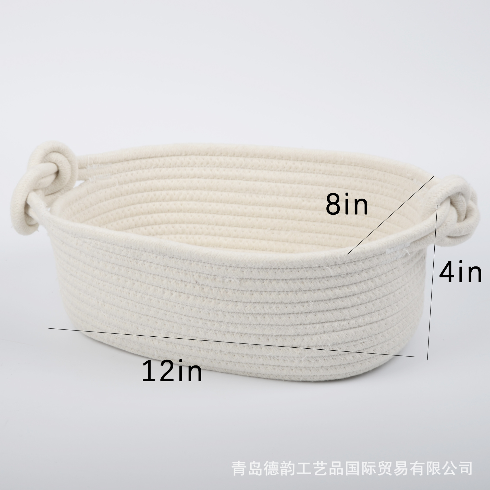 Estilo nórdico de estilo japonés de algodón tejido cesta de almacenamiento de tela cesta de almacenamiento de escritorio artículos de organización caja cosméticos almacenamiento azul