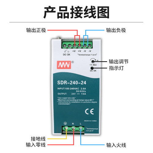 Brand New SDR Ultra-Slim Track-Based Switching Power Supply 24V DC 12V 5A High Power Track Power Supply Direct Manufacturer Sale