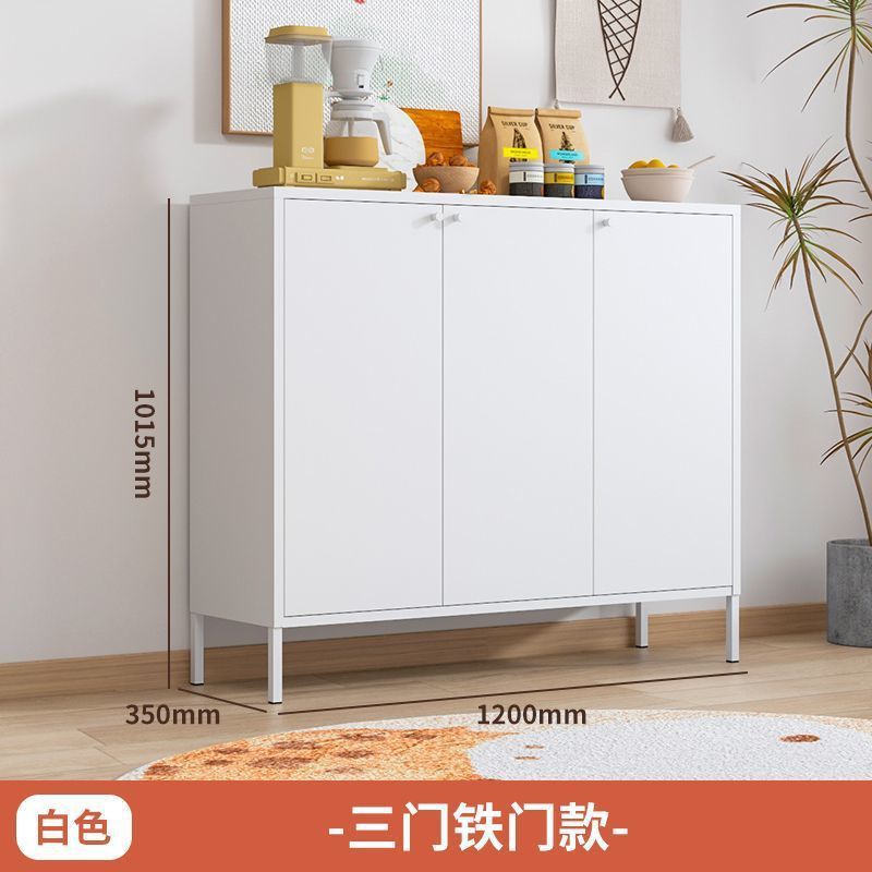 中世スタイルの厚い鉄のクリームスタイルの超薄型サイドボード玄関収納キャビネットリビングルーム食器棚収納鉄靴キャビネット|undefined