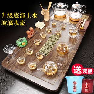 Fully Automatic Bottom Water Tea Set Set for Home Living Room Integrated Tea Tray Glass Kung Fu Tea Table Complete Set of Tea Sea