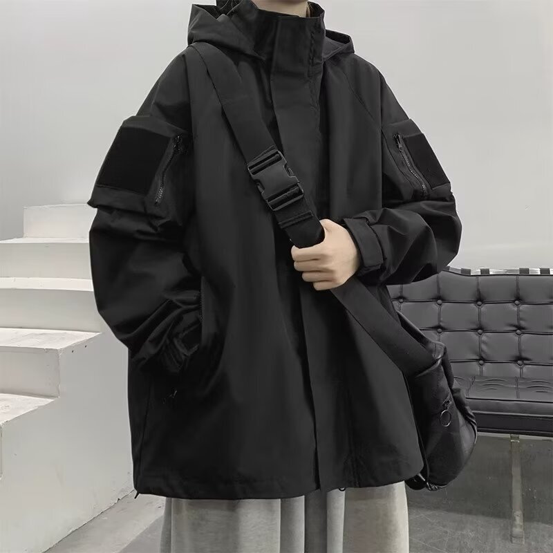 Velcro Jacket Men's Spring and Autumn Trendy Brand Loose Plus Size Functional Mountaineering Outdoor Casual Jacket Velcro Jacket Men's Spring and Autumn Trendy Brand Loose Plus Size Functional Mountaineering Outdoor Casual Jacket