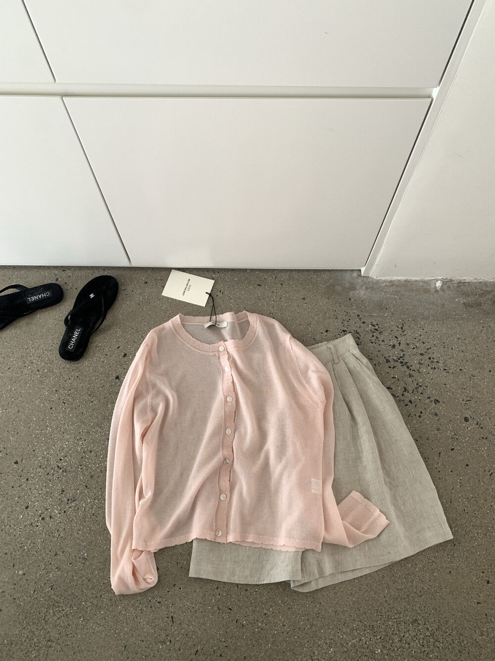 Áo khoác cardigan nữ dáng rộng tay dài chất liệu linen phối ren họa tiết hoa — xanh đậm, Xanh nước biển, trắng ngà, Dưa lưới chi tiết 13