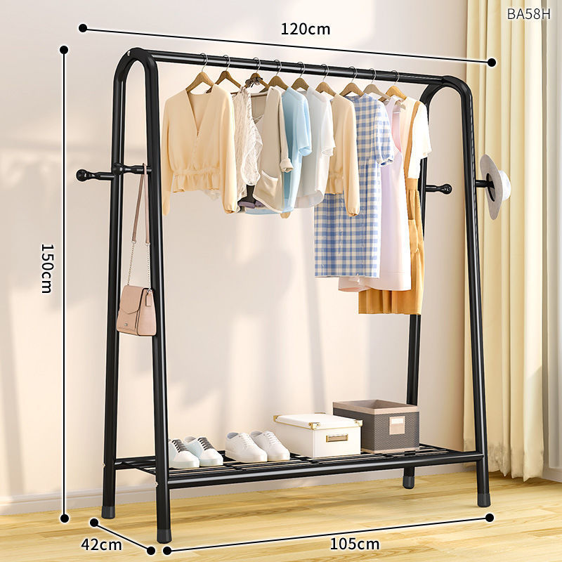 Tendedero, piso, piso, dormitorio, perchero, balcón, perchero, poste de ropa simple para el hogar, estante de ropa para el dormitorio
