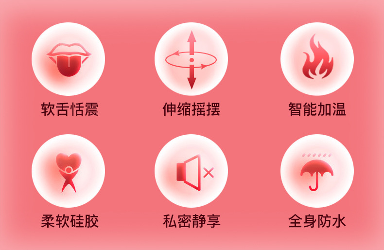 Jiuai Electric Telescopic Vibrating Massager for Women, Silicone, Pink, One-Button Control — detail image 12