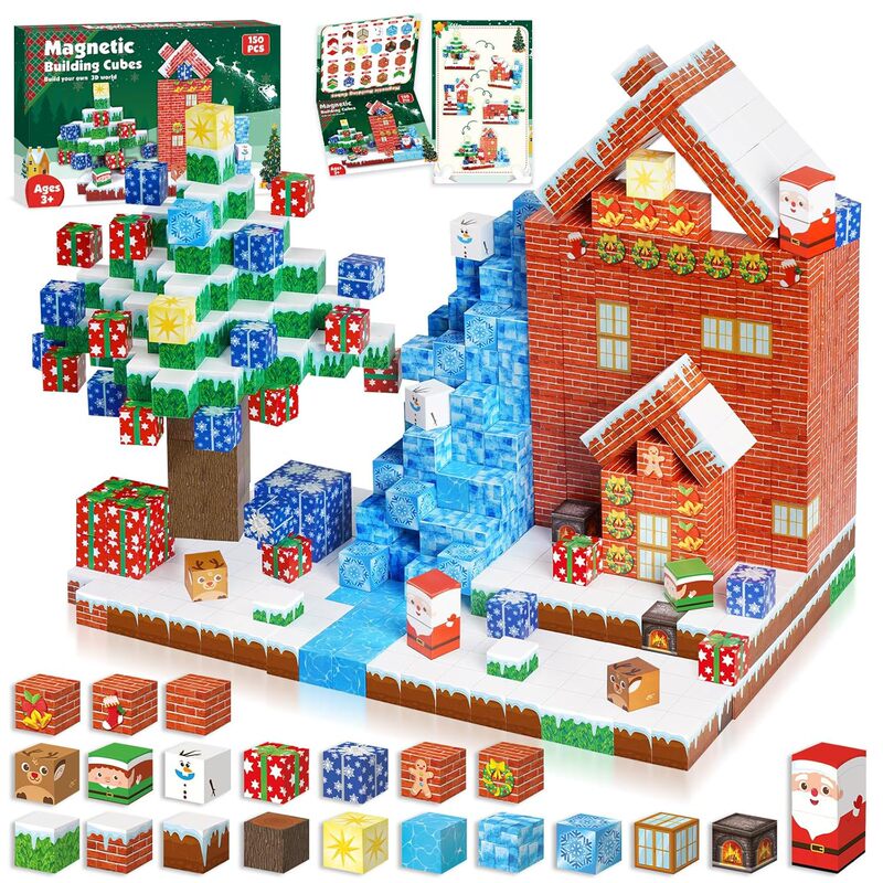 My Magnetic World Building Blocks Mc Game Magnetic Blocks Wooden Role-Playing Toys Magnetic Stones Mini World