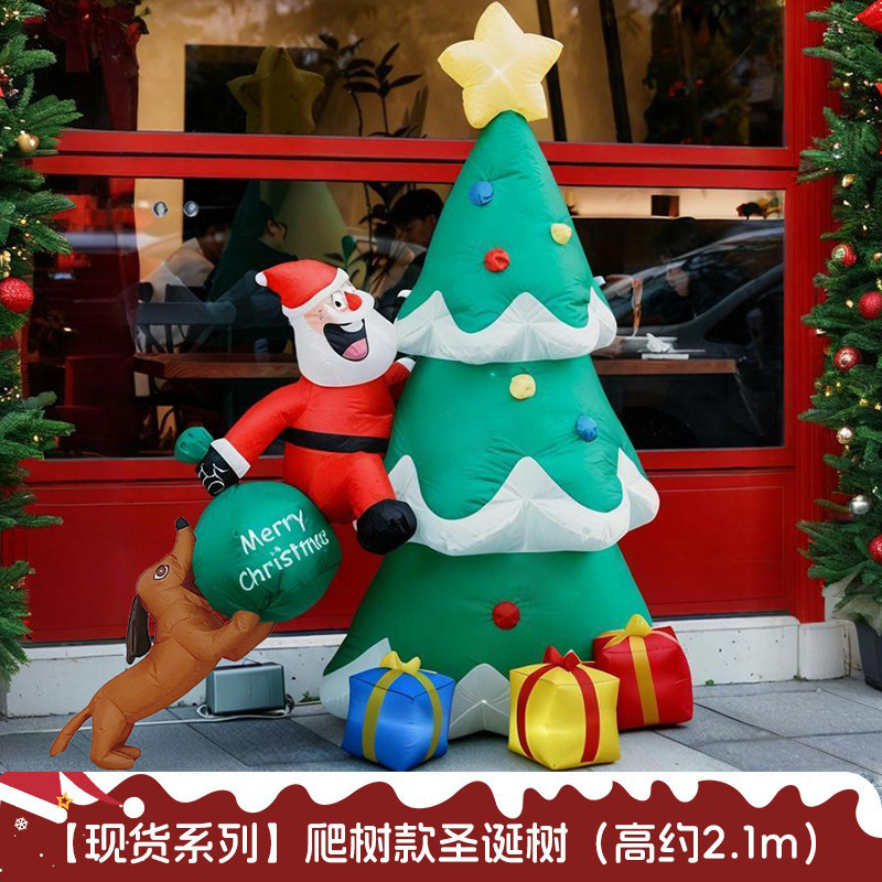 Navidad infláble decoración centro comercial diseño de actividades Meicheng dibujos animados Santa Claus escalada pared árbol de Navidad muñeco de nieve modelo image 12