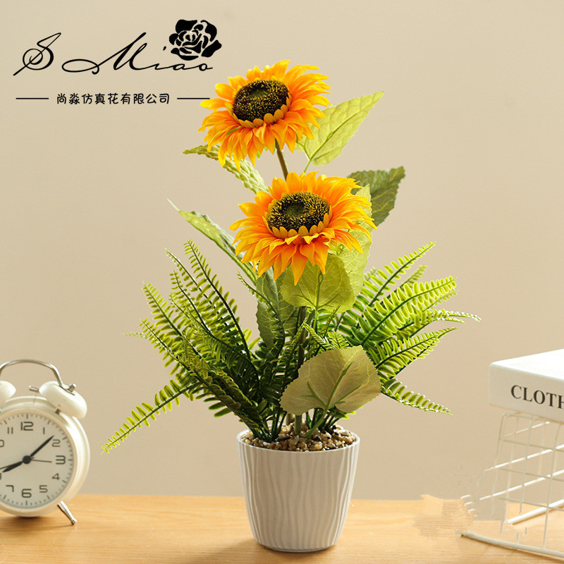 Fake flower sunflower sunflower bonsai single simulation flower interior decoration simulation flower factory direct supply a generation of hair