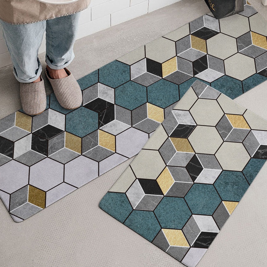 Geométrica ins Estilo nórdico cocina piso estera puerta Mat baño puerta Mat cocina alfombra absorbente