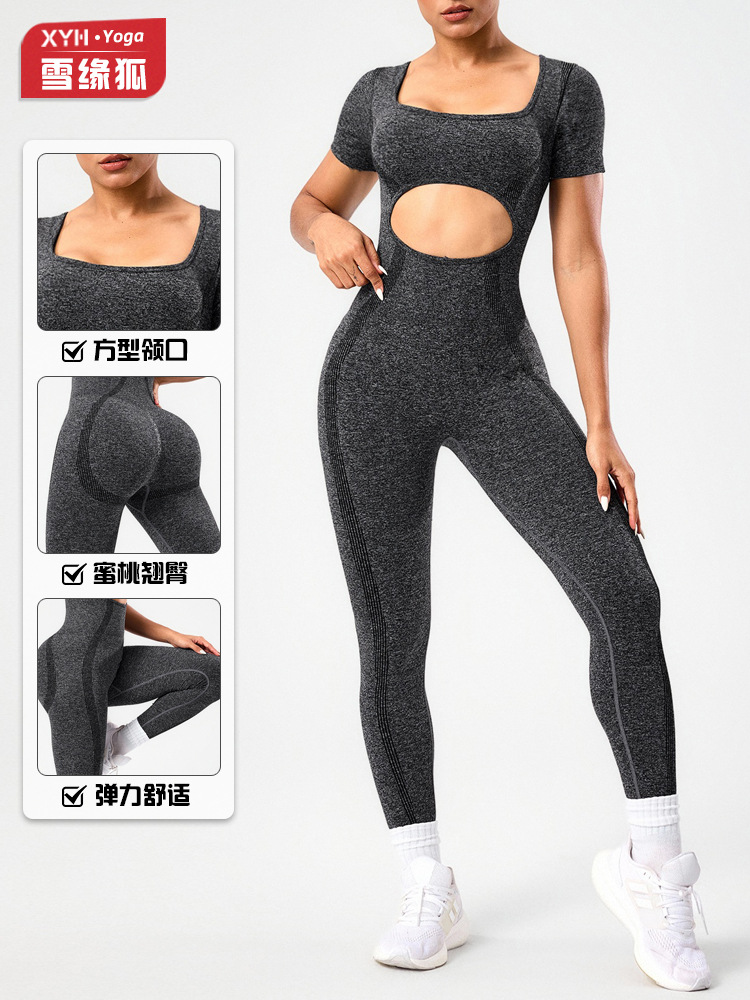 Color mate mate belleza de espalda manga corta yoga combinación de mujeres al aire libre delgado abdomen corren deportes de elevación de cadera pantalones