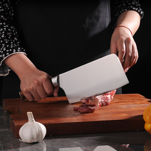 Bone Chopping Knife Stainless Steel Bone Chopping Knife Double Steel Head Chef Knife Color Wooden Handle Chopping Knife Heavy Forging