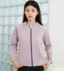Purple stand collar jacket