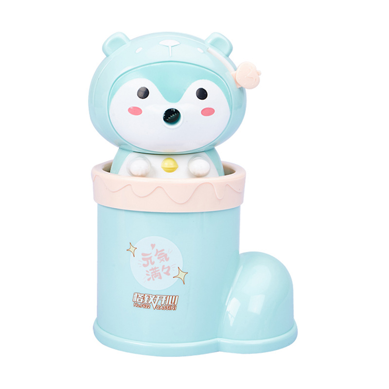 Feliz 7622 usando botas Little Fox sacapuntas creativa papelería combinación traje de dibujos animados lápiz sacapuntas práctico titular la pluma