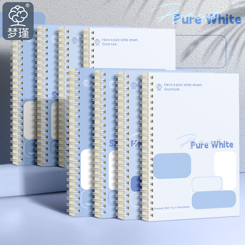 Libro de bobina azul simple B5 cuaderno grande A5 lindo cuaderno de bobina para estudiantes