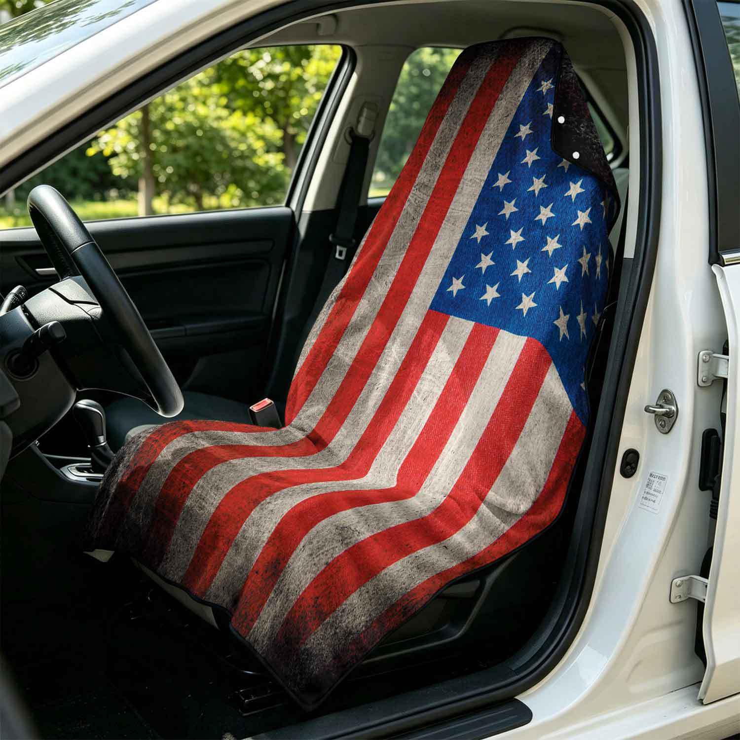 Printed bath towel and car seat cover 2-in-1, ultra-fine fiber outdoor beach and car dual-use universal seat cushion