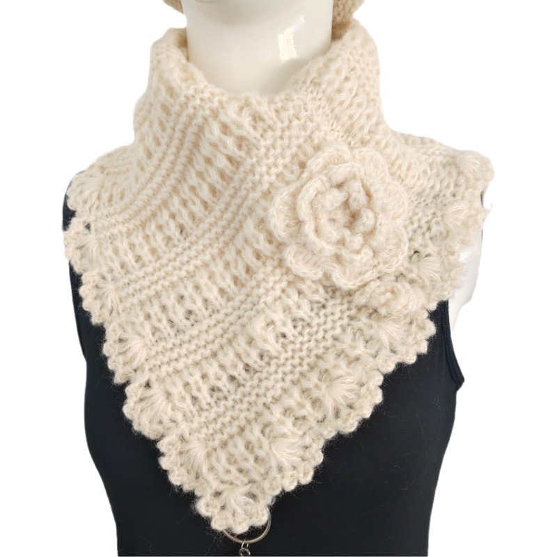 Factory supply crochet scarf suit autumn and winter warm multi-color scarf handmade crochet single layer autumn and winter