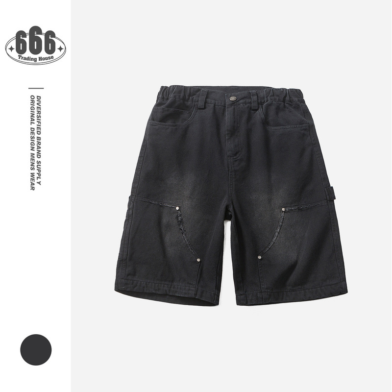 DEVILRAY Ami Khaji Vintage Washed Old Tooling Logging Shorts Men's Summer Pants DK13105