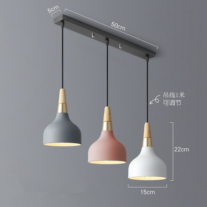 Araña de comedor, barra de bar simple moderna de tres cabezas, mesa de comedor creativa, dormitorio, personalidad, sala de estar, comedor, iluminación nórdica atmosférica