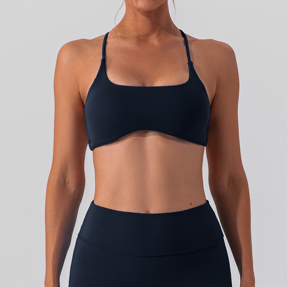 Nueva ropa interior deportiva cruzada belleza de espalda mujer Lulu desnuda sensación fitness correr ropa de yoga bra rápido chaleco de yoga