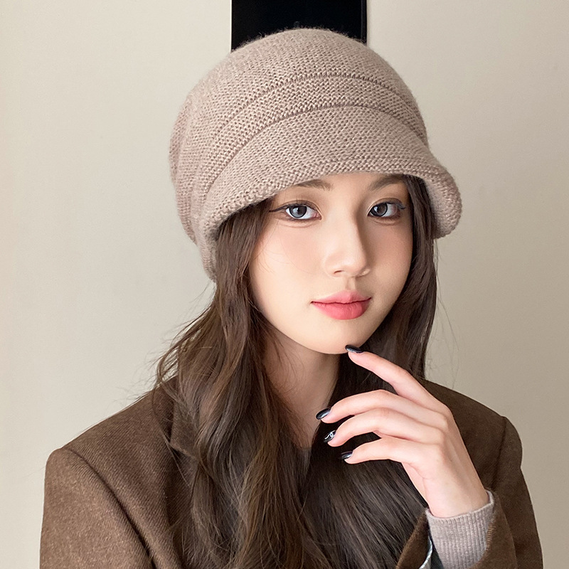 Gorro de punto para mujer otoño invierno cálido con orejeras_voghion.com