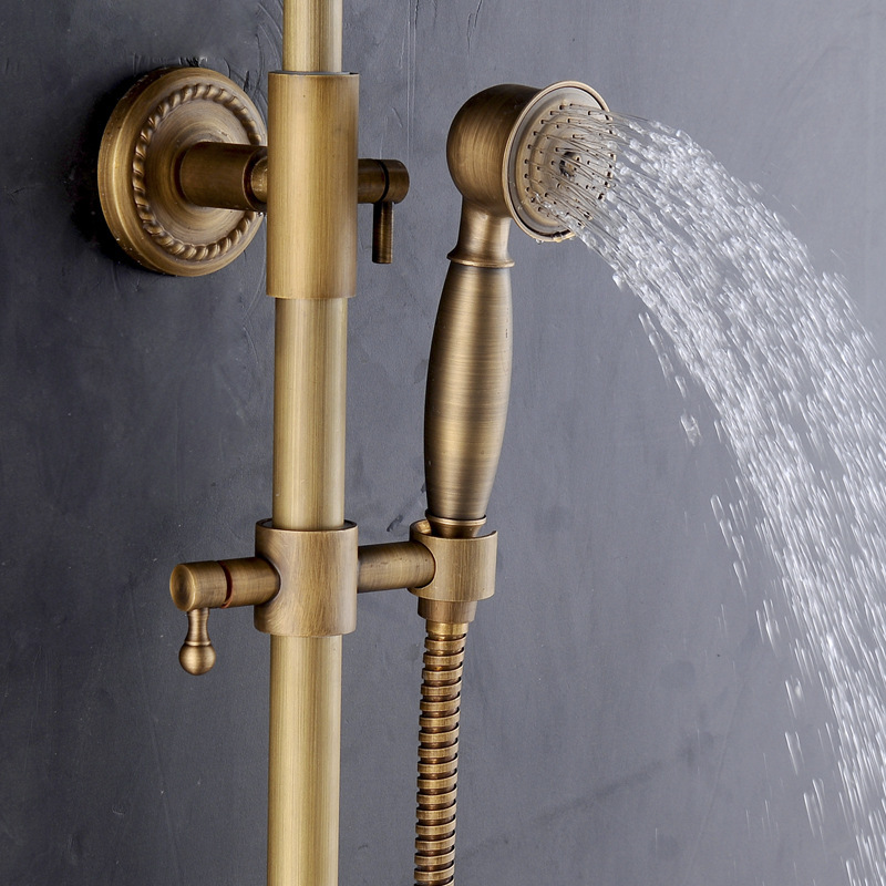 Venta directa de fábrica Juego de ducha de ducha de estilo europeo antiguo Baño Presurizado Boquilla de lluvia Artículos sanitarios Venta al por mayor Distribución transfronteriza