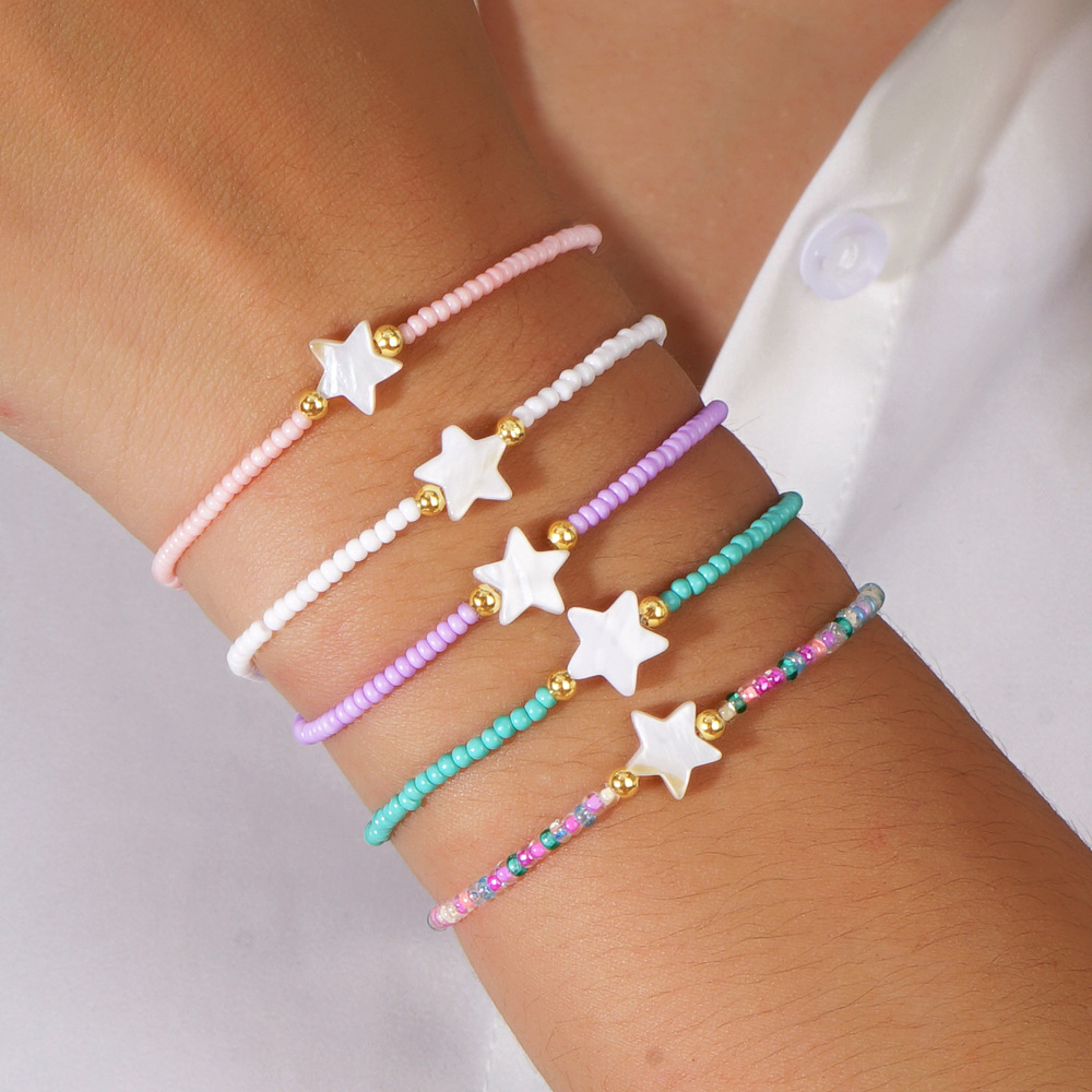 Bracciale colorato con perline e stella per donna elegante_voghion.com