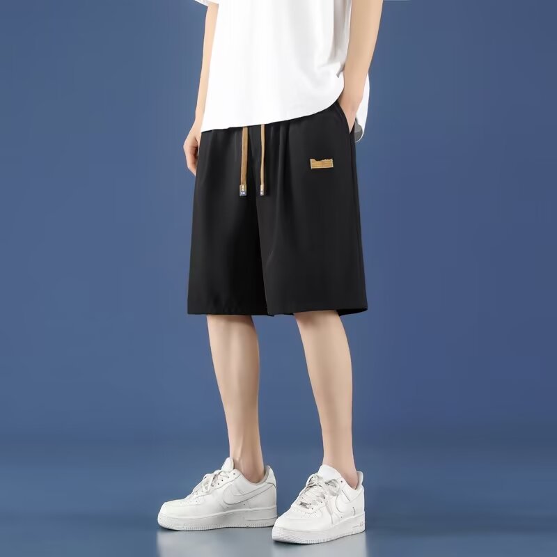 Camisas de ropa de hielo, pantalones cortos casuales para hombres, pantalones de verano delgados, pantalones de baloncesto sueltos