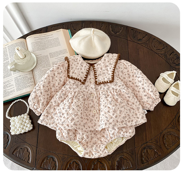 Ensemble en peluche pour bébé, vêtements d'hiver pour nouveau-nés, vêtements d'extérieur pour bébés féminins, manteau de base et ensemble deux pièces de sweat-shirts,_voghion.com