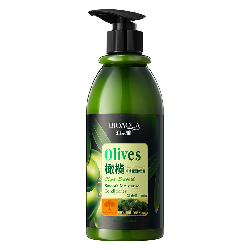 Boquanya Oliva Champú Acondicionador de pelo de limpieza profunda hidratante suave de oliva Lavado y cuidado traje Gel de Ducha