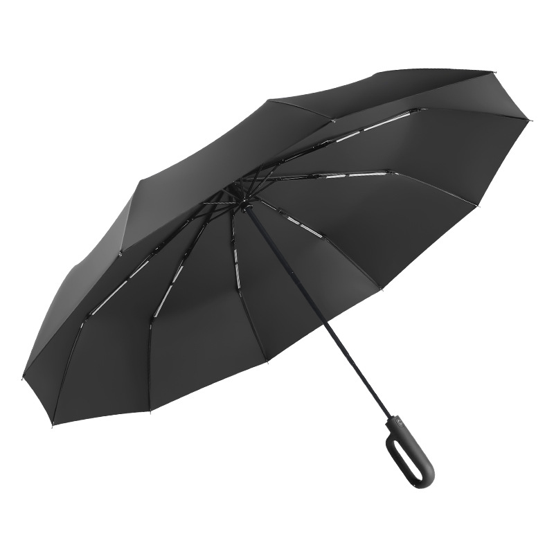 Paraguas automático de 20 varillas, resistente al viento y lluvia, plegable, con revestimiento negro UV