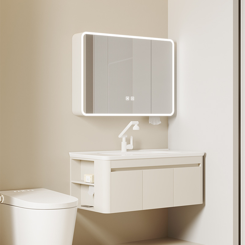 Side -side cabinet toilet cabinet creamy round cornered arc beauty…